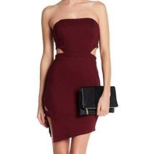 🌸LUSH Asymmetrical Hem Cutout Bodycon Dress